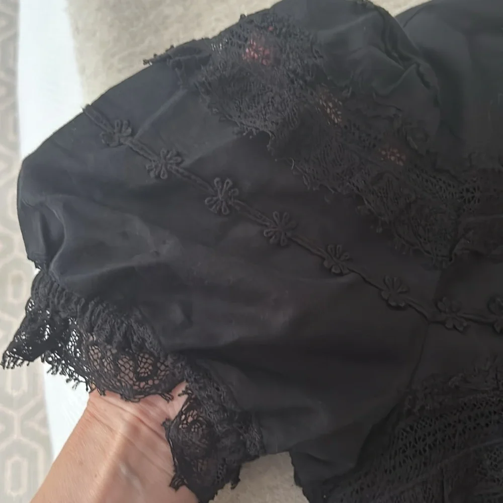 Ulla Johnson black cotton/lace top